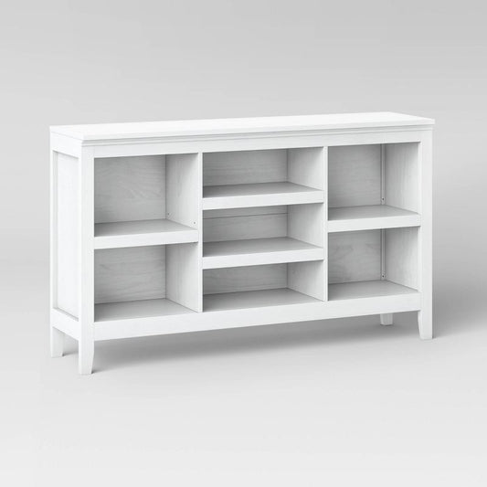 32" Carson Horizontal Bookcase: Sturdy Melamine, 7 Shelves, Home Office - Threshold