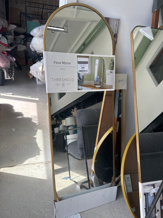 20" x 58" Full Length Floor Mirror Gold - Threshold: Modern Leaning Design, Metal Frame