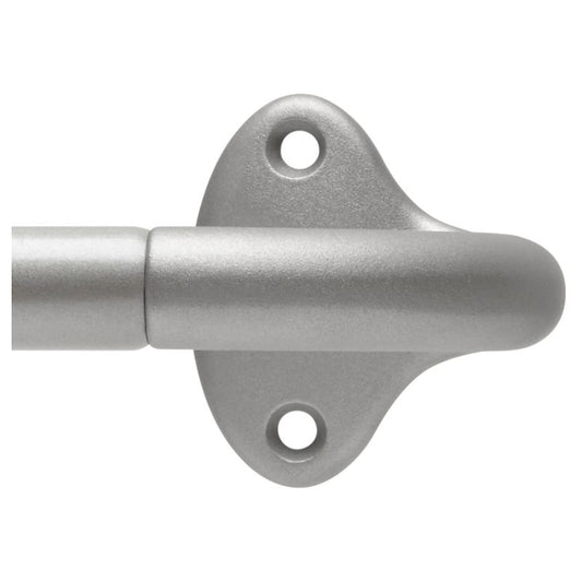 28"-48" Loft By Umbra Dusk Curtain Rod Silver: Adjustable Steel Wrap Around, Room Darkening, Metallic Finish