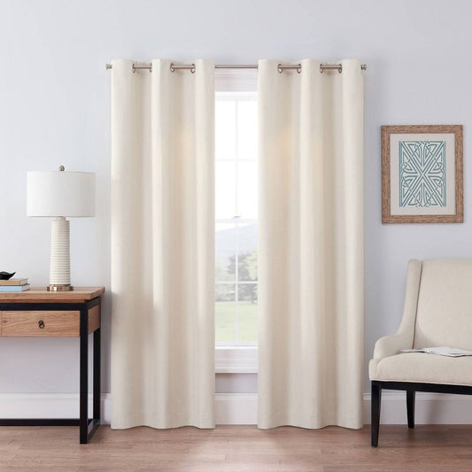 42"x84" Eclipse Blackout Windsor Window Curtain Panel Cream: Thermal Insulated, Grommet Top, Oeko-tex Certified : Target