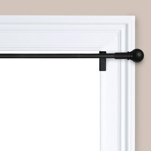 28"-48" Twist and Shout Easy Install Curtain Rod Matte Black - Room Essentials: No Drill Tension Rod, Renter Friendly