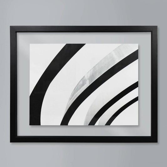 14"x18" Floated to 8"x10" Thin Gallery Float Frame Black - Threshold: Modern Wall Decor, MDF, Keyhole Mount