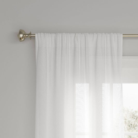 54"x84" Light Filtering Farrah Window Curtain Panel White - Threshold: Cotton & Recycled Polyester, Rod Pocket