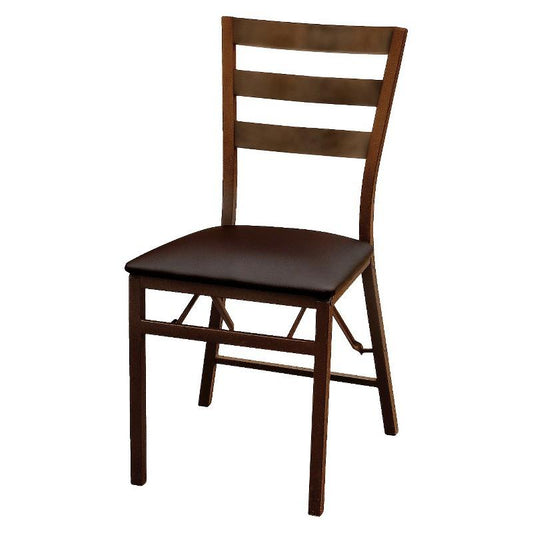 Peakform Wood Ladder Back Padded Folding Chair Brown