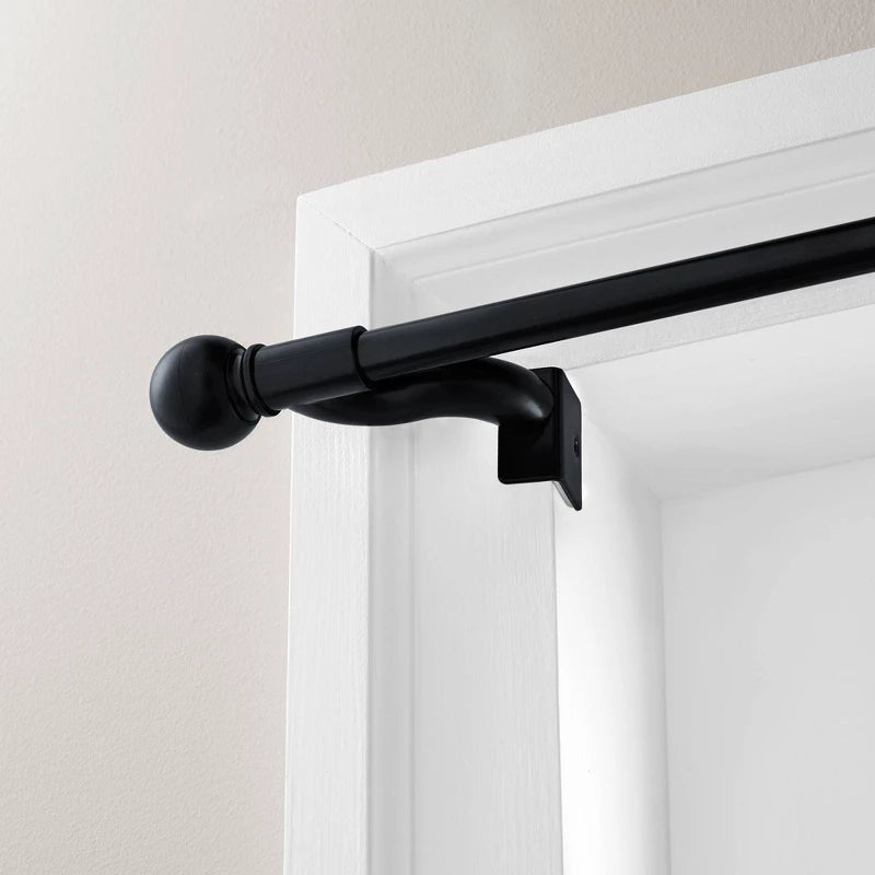 48"-84" Twist and Shout Easy Install Curtain Rod Matte Black - Room Essentials: No Drill Tension Rod, Steel