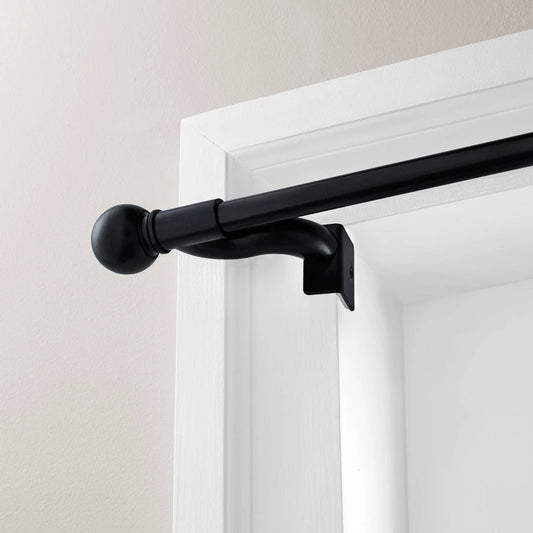 48"-84" Twist and Shout Easy Install Curtain Rod Matte Black - Room Essentials: No Drill Tension Rod, Steel