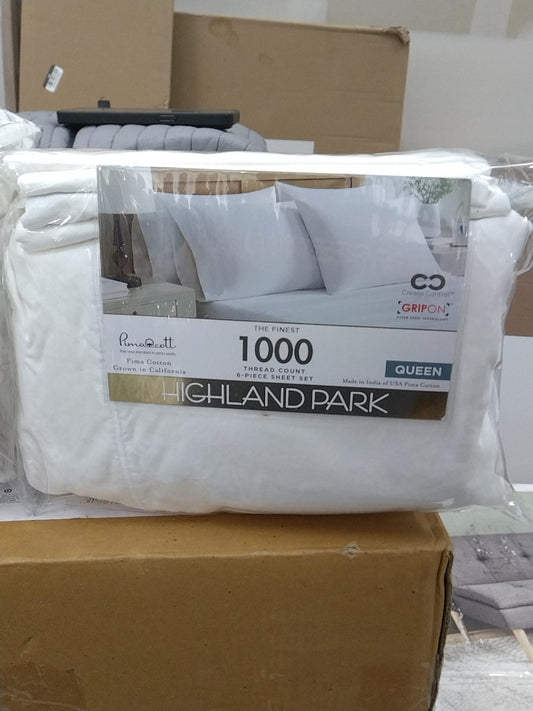 Rancho Highland Park 1000 Thread Count Queen Pima Cotton Sheet Set