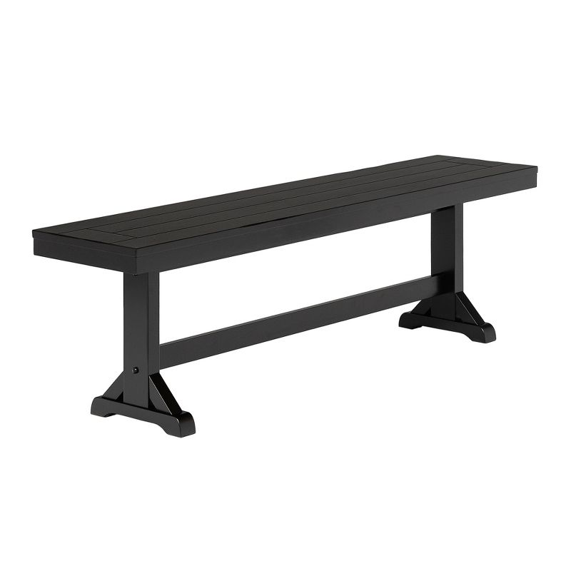 Saracina Home 60" Trestle Leg Wood Dining Kitchen Bench Antique Black: Rectangular, Unupholstered, Farmhouse Style : Target