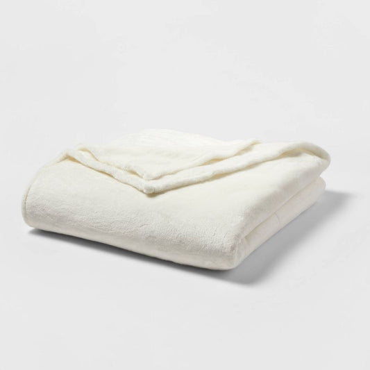 King Microplush Bed Blanket Sour Cream - Threshold™: Cozy Polyester, Machine Washable, No Fill : Target