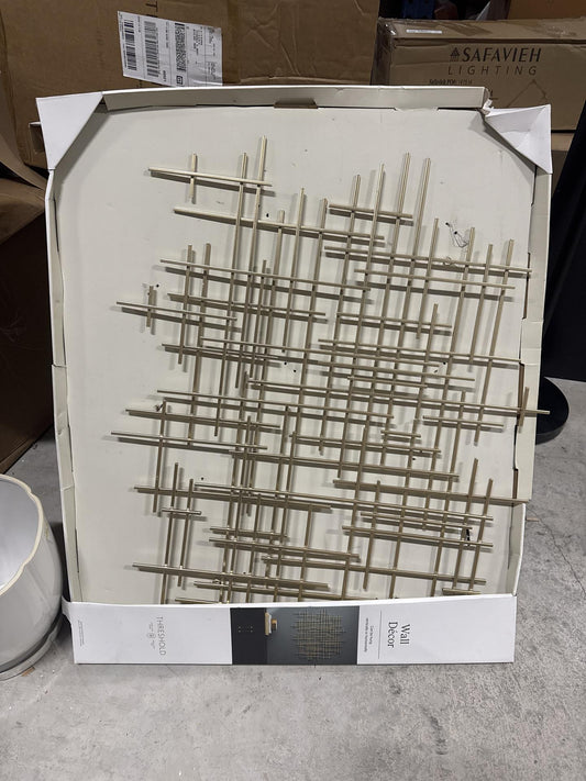 36"x30" Mid-Century Metal Wall Décor Gold - Threshold: Abstract Art, Horizontal/Vertical Display, No Battery Required