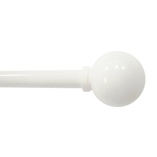 28"-48" Café Ball Curtain Rod White - Room Essentials: Adjustable Metal Rod with Ball Finial, Single Rod