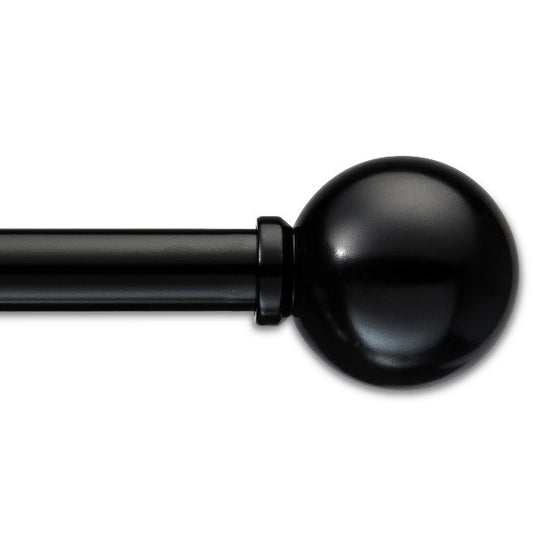 48"-84" Drapery Cafe Rod Ball Black - Room Essentials: Adjustable Metal Curtain Rod, Single, Painted Finish