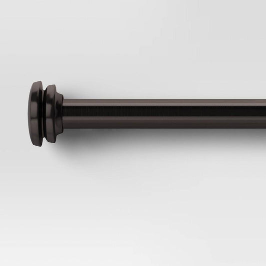 48"-84" Café Curtain Rod Oil Rubbed Bronze - Room Essentials: Adjustable Metal Tension Rod, Flat Cap Finial