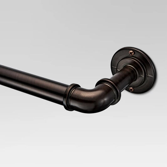 36"-66" French Pipe Curtain Rod Bronze - Threshold: Adjustable Metal Drapery Rod, Oil Rubbed Finish, Dark Brown