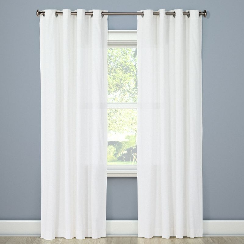 54"x95" Light Filtering Solid Window Curtain Panel Natural White - Threshold™ : Target