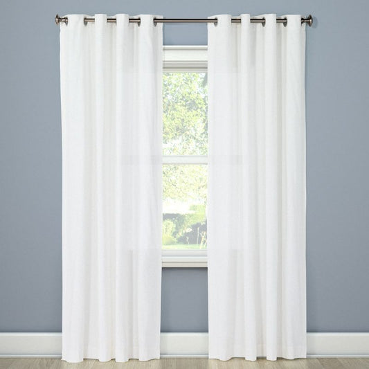 54"x95" Light Filtering Solid Window Curtain Panel Natural White - Threshold™ : Target