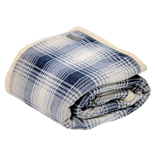 50"x70" Oversized Nordic Plaid Faux Shearling Reversible Throw Blanket Blue - Eddie Bauer : Target