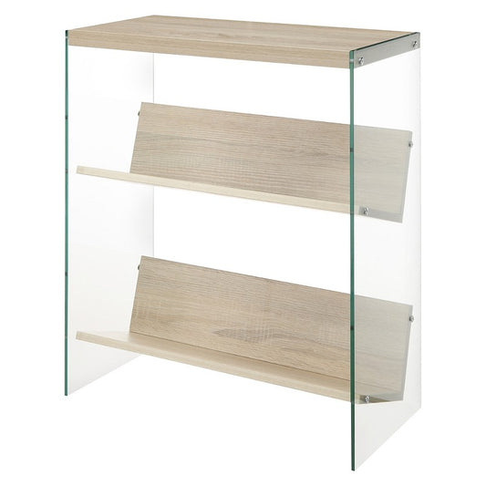 Breighton Home 27.75" SoHo Bookcase Weathered White: Modern 3-Tier Storage Furniture, Melamine Surface