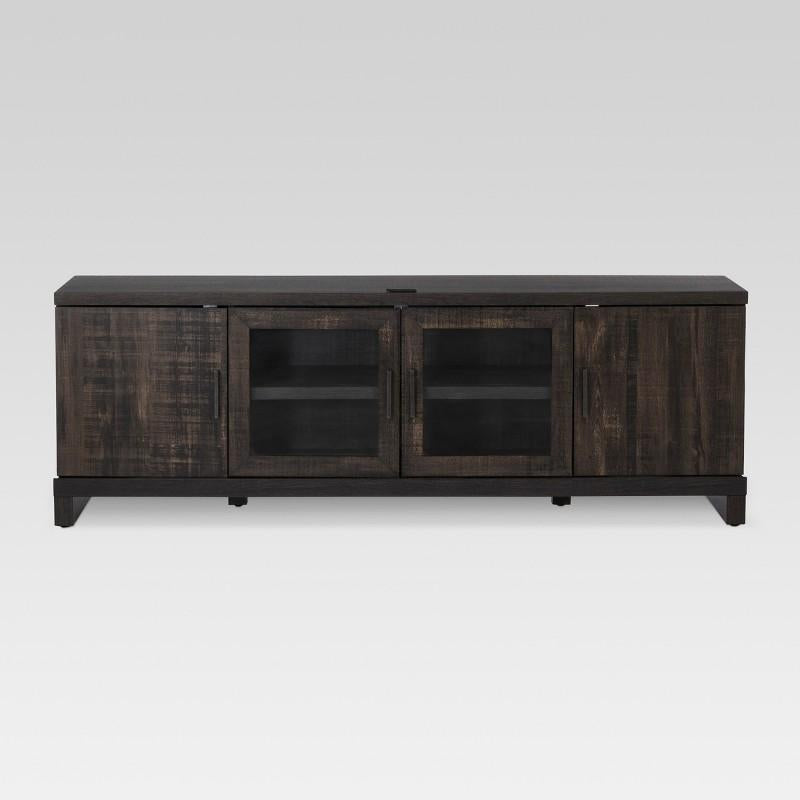 Storage TV Stand for TVs up to 75" Weathered Pine - Threshold: Farmhouse Style Media Console with Adjustable Shelves