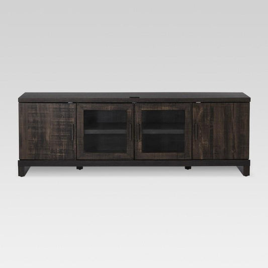 Storage TV Stand for TVs up to 75" Weathered Pine - Threshold: Farmhouse Style Media Console with Adjustable Shelves