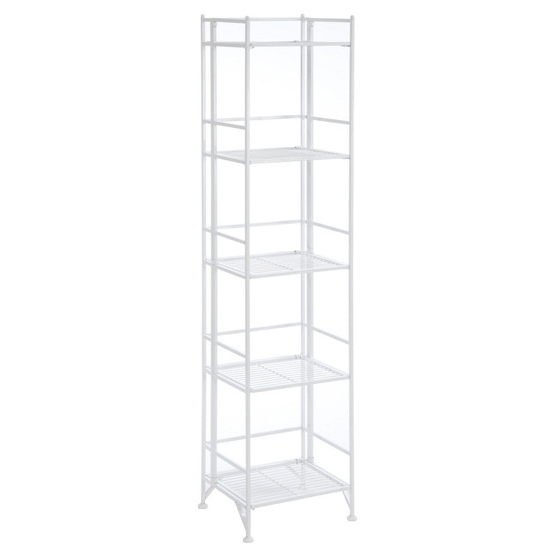 Breighton Home Xtra Storage 5 Tier Folding Metal Shelf in White
