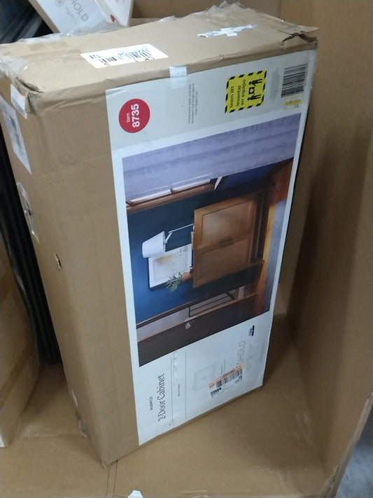 Warwick 2 Door Cabinet Brown - Threshold: Transitional Style, Adjustable Shelves, Wood Veneer Finish