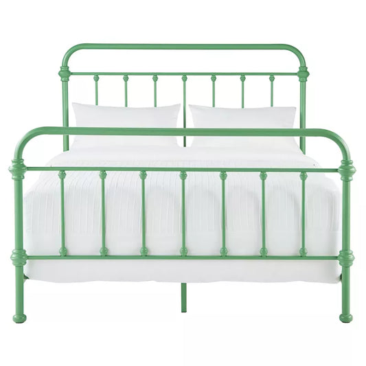 Full Tilden Ii Vintage Metal Bed Spring Green - Inspire Q: Classic Design, Headboard & Footboard