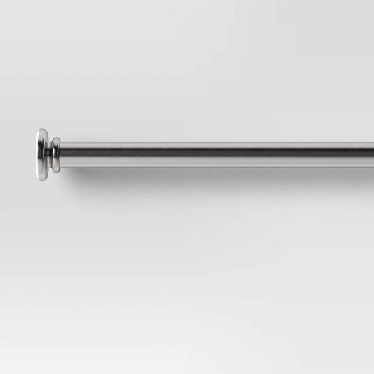 30"-52" Round Tension Curtain Rod Plated Brushed Nickel - Room Essentials: Steel, Single Rod, 0.75" Diameter