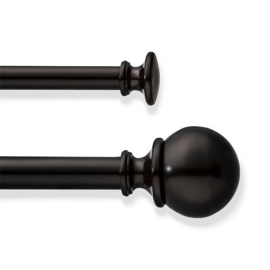 66"-120" Ball Double Curtain Rod Oil Rubbed Bronze - Threshold: Adjustable Metal Double Rod Set, 30lb Capacity