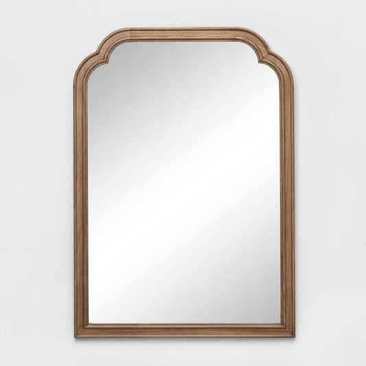 30" x 42" French Country Wall Mirror Brown - Threshold: Sturdy Wood Frame, Wall Mount