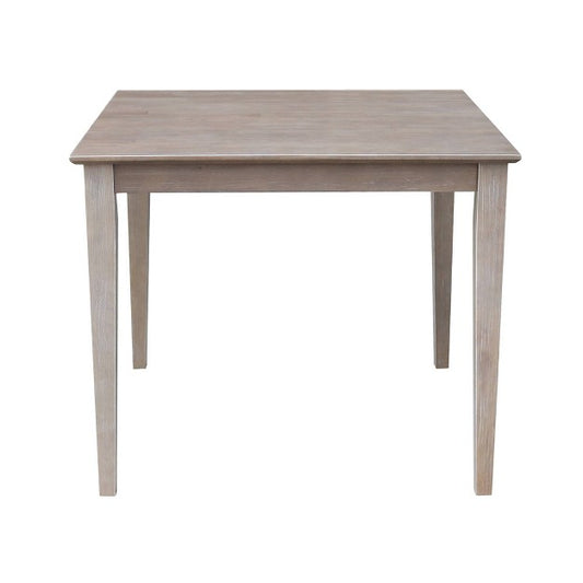 36"x36" Solid Wood Dining Table Washed Gray Taupe - International Concepts: Parawood, Square, 4 Seats
