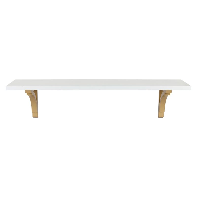 Kate & Laurel All Things 36" X 9" Corblynd Traditional Wood Wall Shelf White/gold : Elegant Home Decor Storage : Target