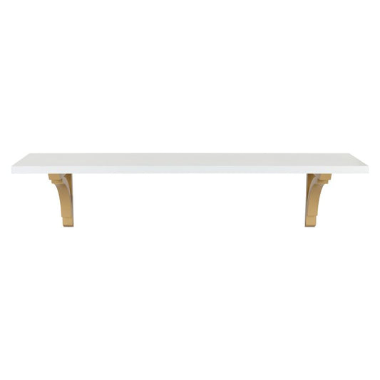 Kate & Laurel All Things 36" X 9" Corblynd Traditional Wood Wall Shelf White/gold : Elegant Home Decor Storage : Target
