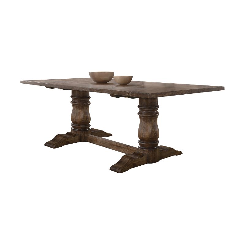 Leventis Dining Table Weathered Oak Brown - Acme Furniture: Non-extension, Seats 6, Wood Frame : Target