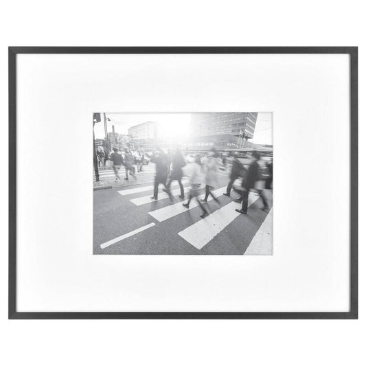 14.4"x18.4" Matted to 8" x 10" Thin Gallery Matted Wall Frame Black - Threshold: Modern Aluminum Wall Decor