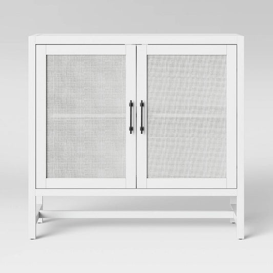 Warwick 2 Door Cabinet White - Threshold™: Transitional Style, Adjustable Shelves, Hardwood Frame : Target