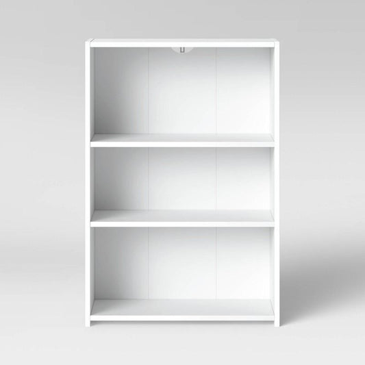 3 Shelf Bookcase White - Room Essentials: Modern Style, Open Shelving, Wood Composite, No Tools Included
