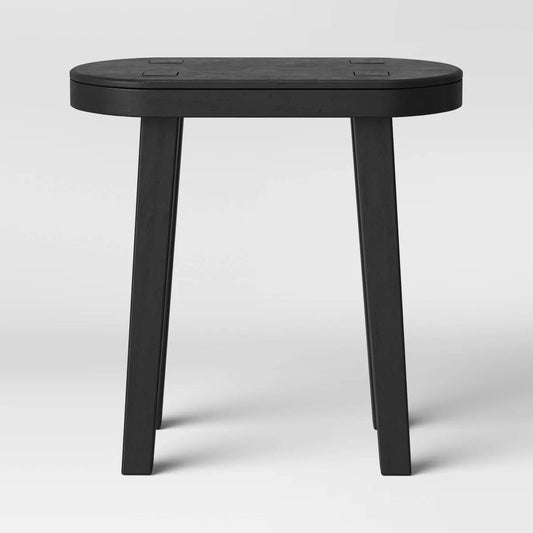 Woodland Tall Carved Wood Table Black - Threshold: Oval, No Assembly, 18" Height