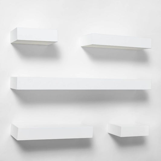 5pc Modern Wall Shelf Set White - Threshold™: Mdf Composite, Open Design, Includes Mounting Hardware : Target