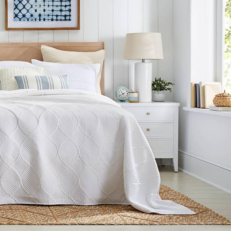 2"x6.5" Large Ceramic Lamp Base White - Threshold: Modern Cylinder, No Assembly Required, UL Listed