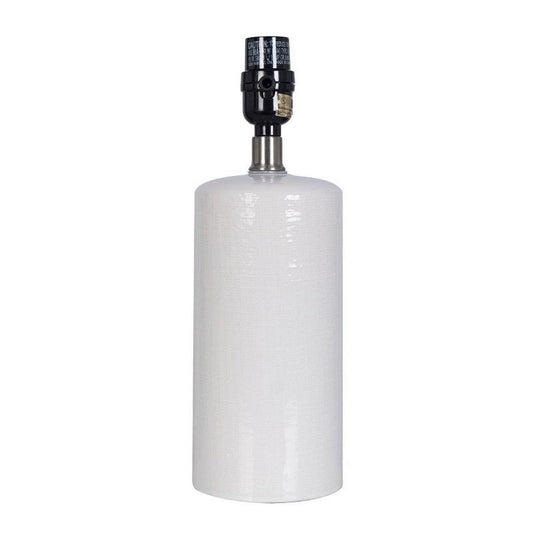 12.5"x4" Small Ceramic Lamp Base White - Threshold: Cylinder, Glossy Finish, No Assembly Required