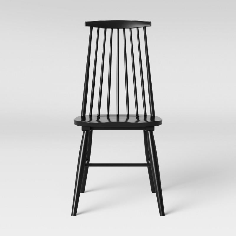 Harwich High Back Windsor Dining Chair Black FA - Threshold: Rubberwood Frame, Spot Clean, Modern Style