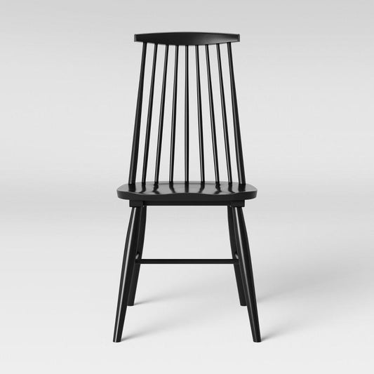 Harwich High Back Windsor Dining Chair Black FA - Threshold: Rubberwood Frame, Spot Clean, Modern Style