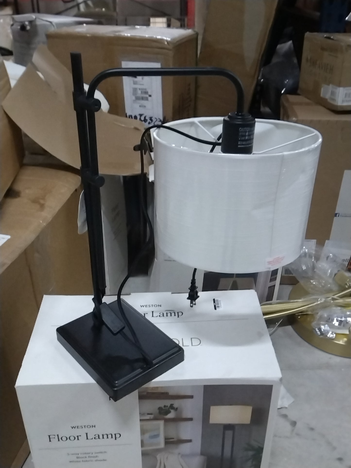 Knox Adjustable Shaded Table Lamp Black - Threshold: Modern, In-Line Switch, ETL Listed