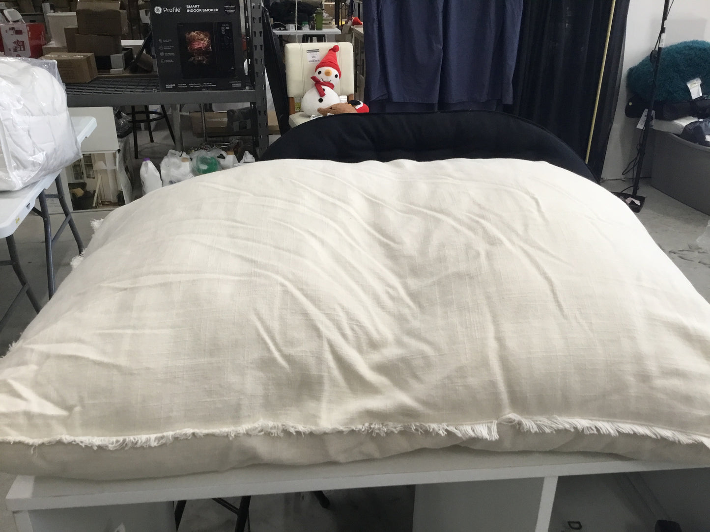 Euro Cotton Linen Blend Chambray Decorative Throw Pillow Natural - Threshold: Indoor Square Pillow, Zipper Closure, OEKO-TEX Certified