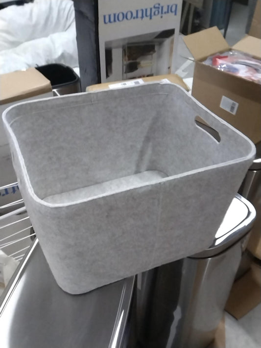 10.5" x 14" Medium Felt Basket with Stitching Oatmeal - Brightroom: Modern Storage Bin, Cut-Out Handles, Universal Placement