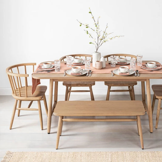 Shaker Dining Chair - Natural - Hearth & Hand with Magnolia: Rubberwood Frame, Curved Back Design