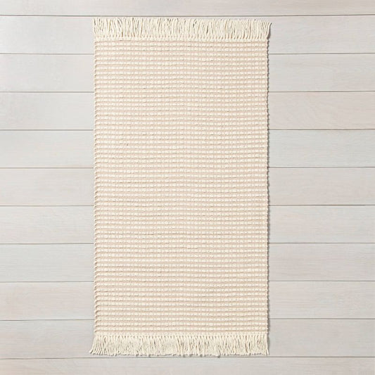 3'x5' Textured Stripe Accent Rug Best Beige - Hearth & Hand™ With Magnolia: Handmade, Flatweave, Indoor Use : Target