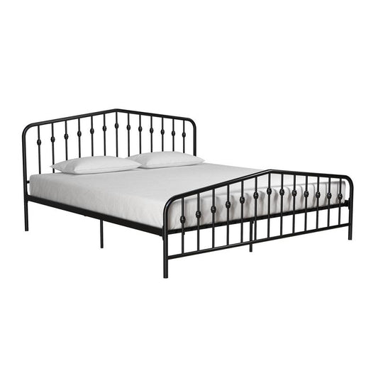King Bushwick Metal Bed Black - Novogratz: Strong Frame, No Box Spring Needed, 1 Year Warranty : Target