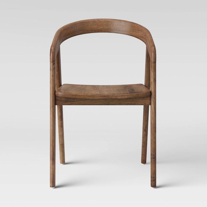 Lana Curved Back Dining Chair Brown - Threshold: Hardwood, Armless, No Assembly Required